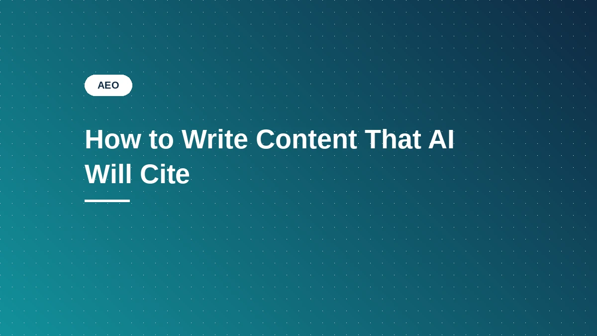 How to Write Content That AI Will Cite — AEOToolsHub guide